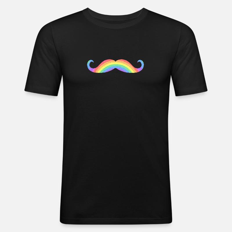 Regenbogen-Tasch - Männer Slim Fit T-Shirt - Schwarz