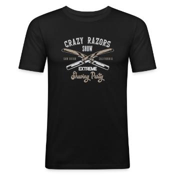 Rockabilly - T-shirt près du corps Homme - noir - Devant - Nik (191cm)