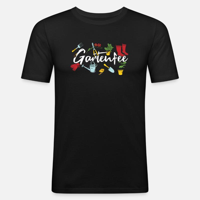 Gartenfee Gärtnerin Garten Gärtnern Kleingarten - Männer Slim Fit T-Shirt - Schwarz