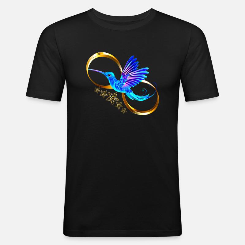 Eisvogel - Männer Slim Fit T-Shirt - Schwarz