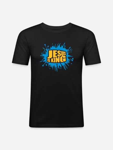 jesus is king quote - Men's Slim Fit T-Shirt - black