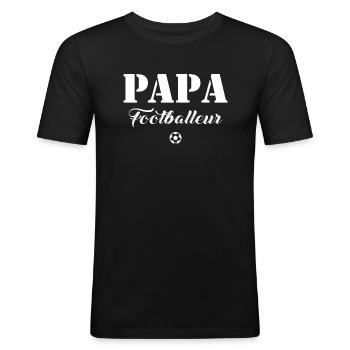 Dad Footballer - Dad Gift - Men's Slim Fit T-Shirt - black - Front - Nik (191cm)