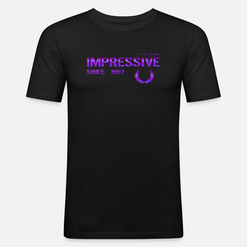 Impressive since 1997 - Männer Slim Fit T-Shirt - Schwarz