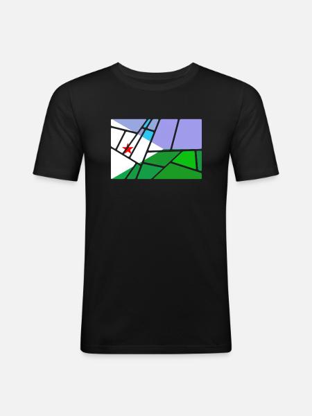Flag Country Djibouti - Men's Slim Fit T-Shirt - black