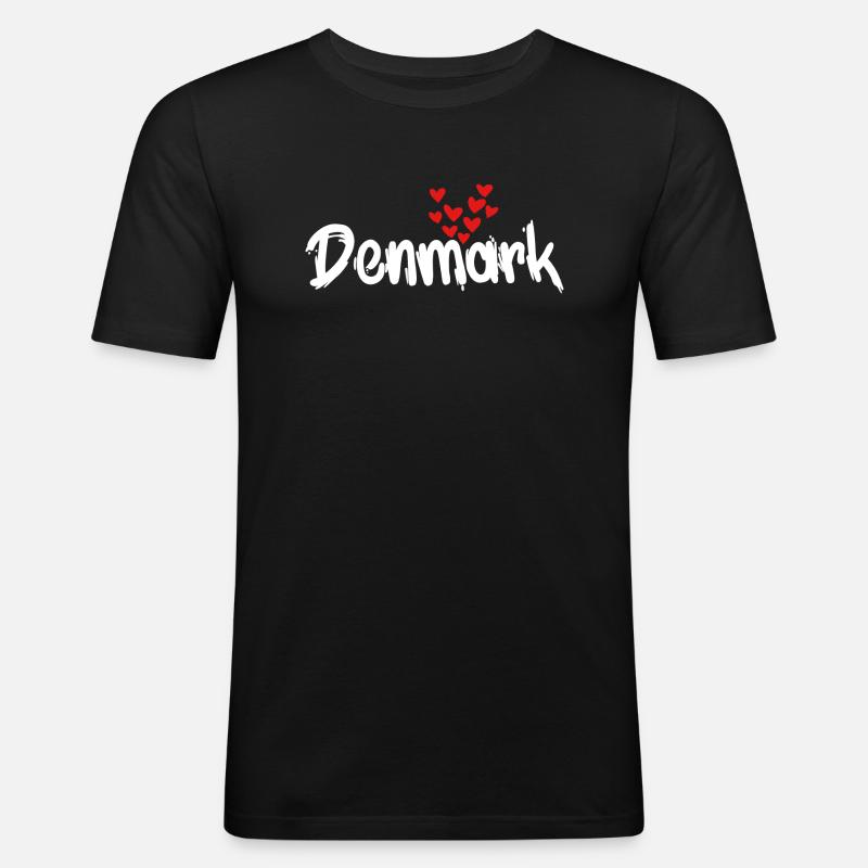 Denmark - Männer Slim Fit T-Shirt - Schwarz