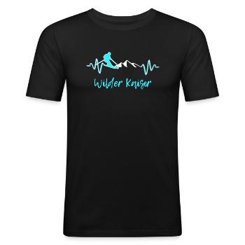 Skifahren Wilder Kaiser - Männer Slim Fit T-Shirt - Schwarz - Vorne - Nik (191cm)