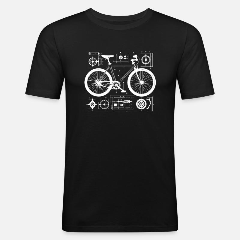 bicycle wireframe drawing - Men's Slim Fit T-Shirt - black