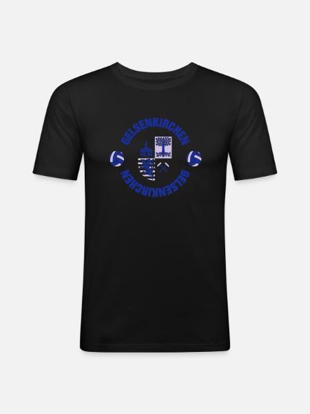 Gelsenkirchen (ID: 001013) - Männer Slim Fit T-Shirt - Schwarz