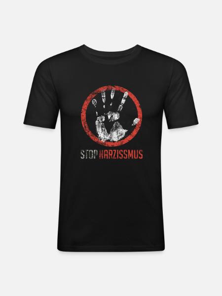 Stop narcissism - Men's Slim Fit T-Shirt - black