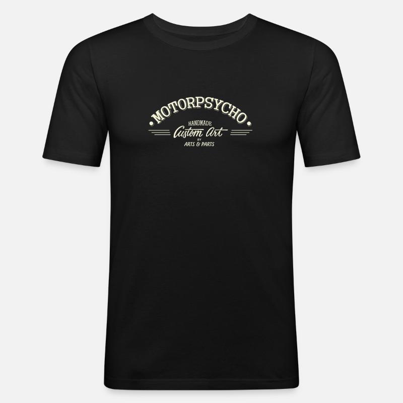 Motorpsycho1 - Männer Slim Fit T-Shirt - Schwarz