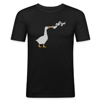 Joint Kiffer Gans - Männer Slim Fit T-Shirt - Schwarz - Vorne - Nik (191cm)