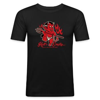 Devil and humor - Men's Slim Fit T-Shirt - black - Front - Nik (191cm)