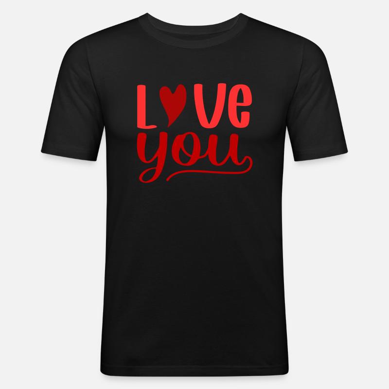 Elsker dig - Herre Slim Fit T-Shirt - sort