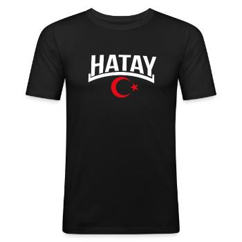 Hatay Turkey - Männer Slim Fit T-Shirt - Schwarz - Vorne - Nik (191cm)
