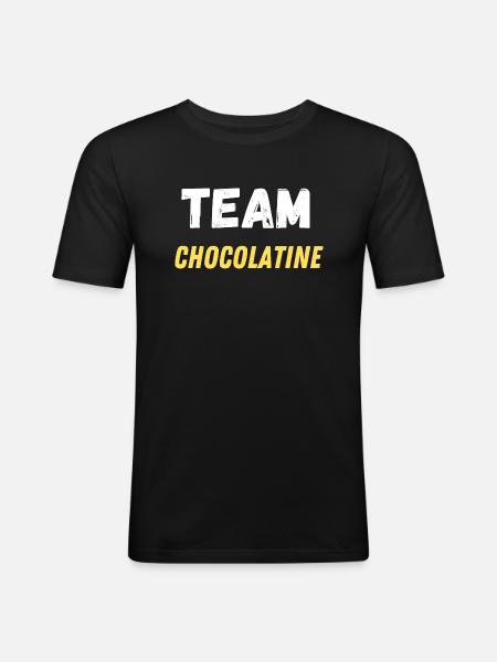 team chocolatine - T-shirt près du corps Homme - noir