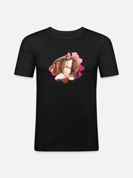Napoleon Bonaparte sat down - Men's Slim Fit T-Shirt - black
