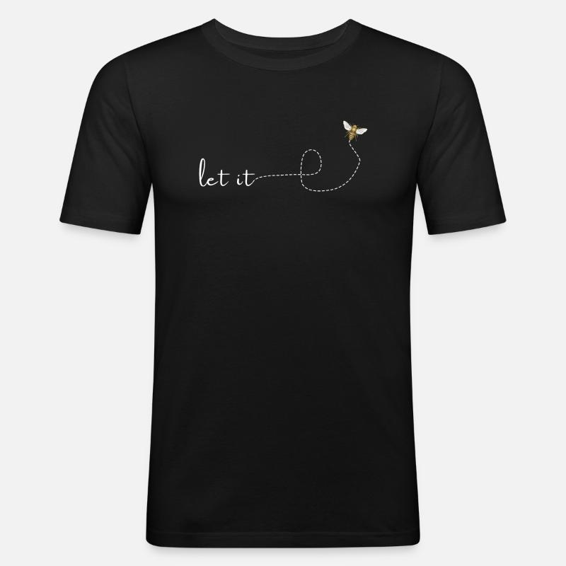 let it bee - Men's Slim Fit T-Shirt - black