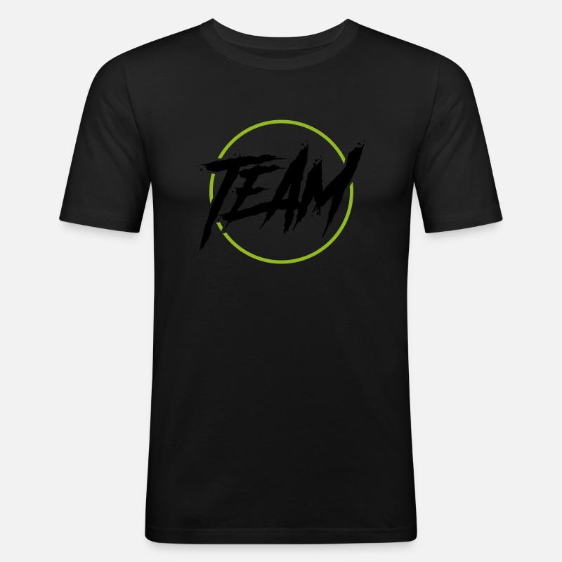 team kreis - Männer Slim Fit T-Shirt - Schwarz