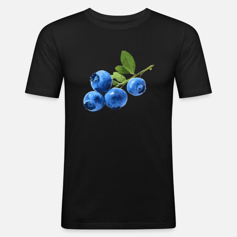Blaubeeren - Männer Slim Fit T-Shirt - Schwarz