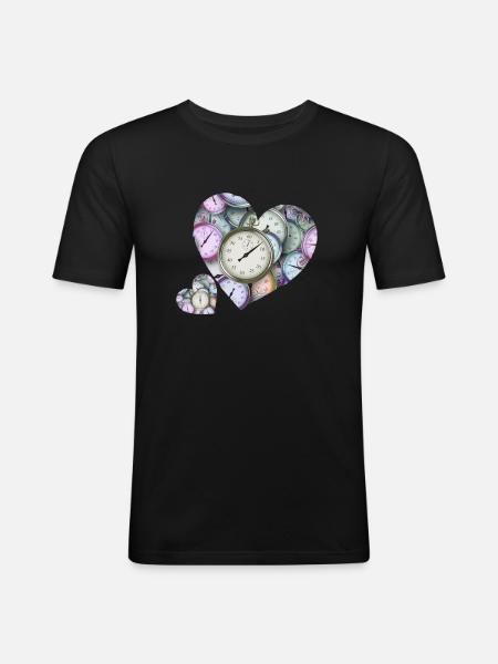 Hearts of watches - Men's Slim Fit T-Shirt - black