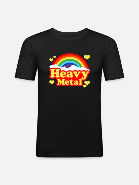 Schwermetall - Männer Slim Fit T-Shirt - Schwarz