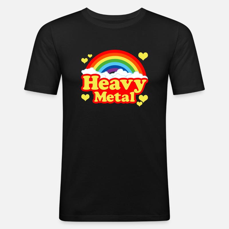 Schwermetall - Männer Slim Fit T-Shirt - Schwarz