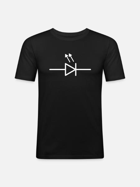 Schaltzeichen Leuchtdiode LED Elektronik - Männer Slim Fit T-Shirt - Schwarz