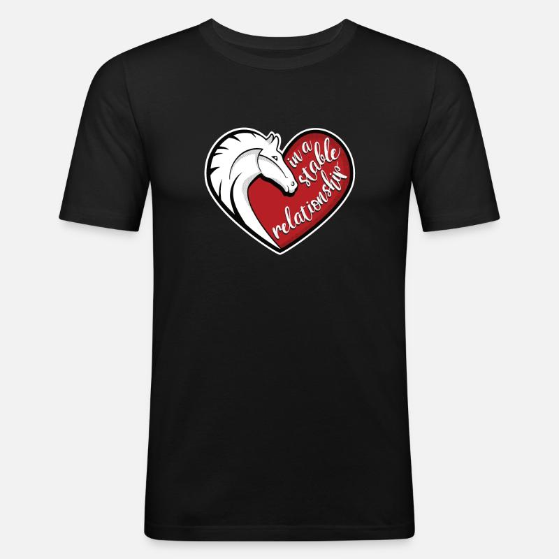 In a stable relationship - Men's Slim Fit T-Shirt - black