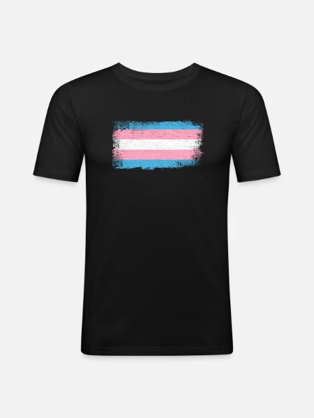 Transkønnede flag - Herre Slim Fit T-Shirt - sort