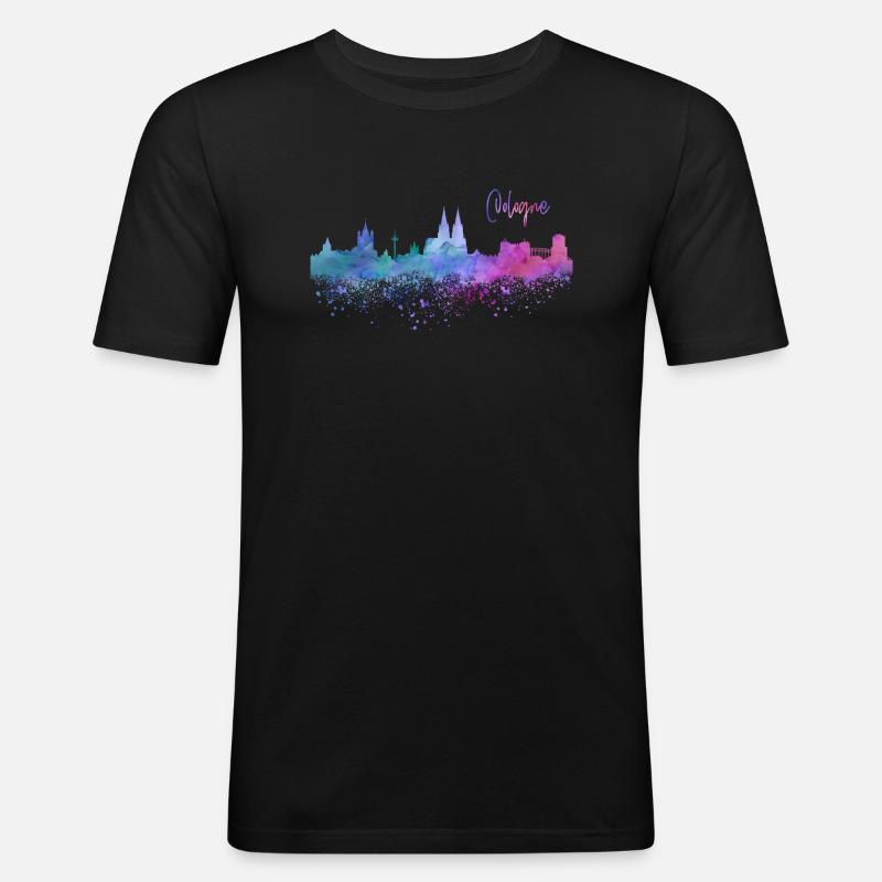 Köln - Männer Slim Fit T-Shirt - Schwarz