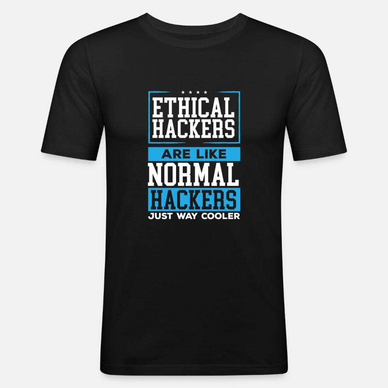 Ethical Hacking Programmer Online Cybersecurity - Männer Slim Fit T-Shirt - Schwarz