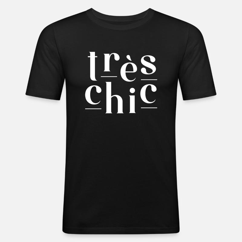 Très Chic - Männer Slim Fit T-Shirt - Schwarz
