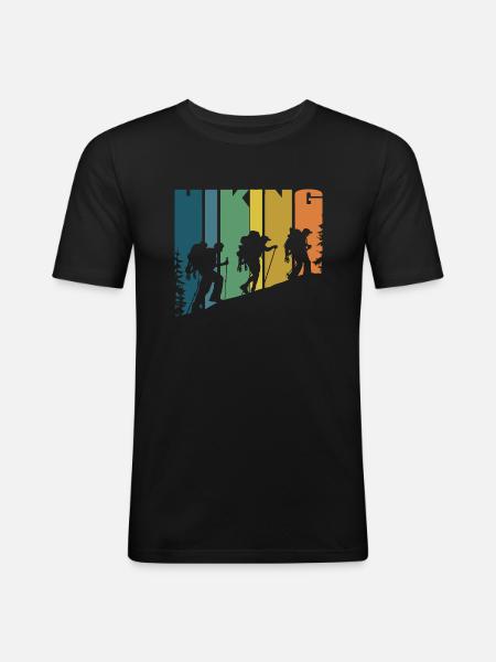 HIKING - Men's Slim Fit T-Shirt - black