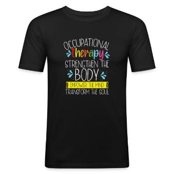 Ergoterapi assistent OTA Terapi - Herre Slim Fit T-Shirt - sort - Foran - Nik (191cm)