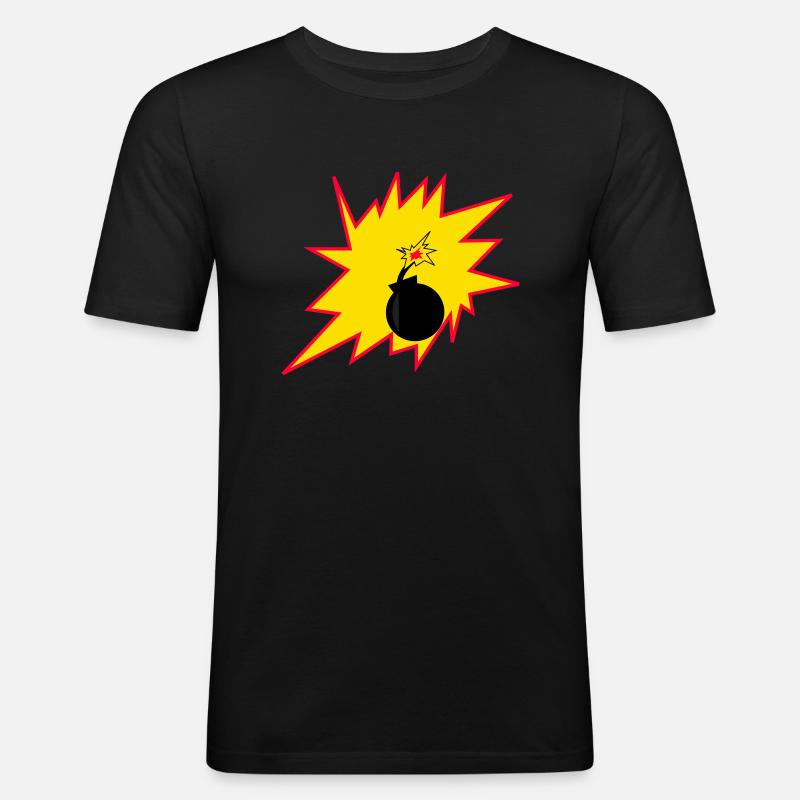 Boom - Männer Slim Fit T-Shirt - Schwarz