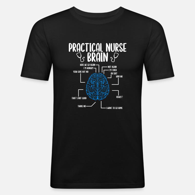 Licensed Practical Nurse Brain Nurses for Work - Männer Slim Fit T-Shirt - Schwarz