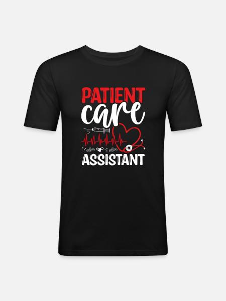 Aide-soignant stéthoscope PCA Infirmière - T-shirt près du corps Homme - noir