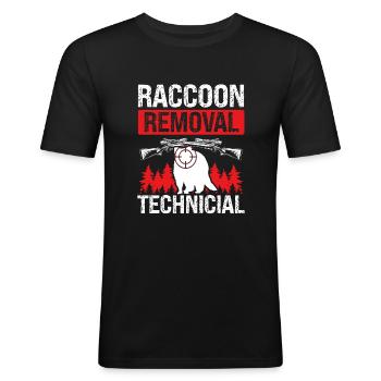 Raccoon Removal Funny Raccoon Hunter Slayer - Men's Slim Fit T-Shirt - black - Front - Nik (191cm)