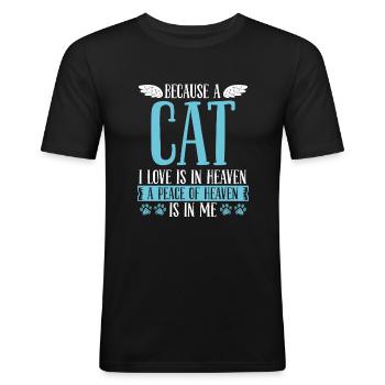 Grieving Cat Lover Cat Grief Pet Loss of Cat - Men's Slim Fit T-Shirt - black - Front - Nik (191cm)