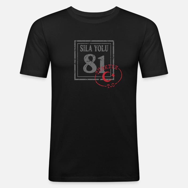 Düzce - Männer Slim Fit T-Shirt - Schwarz