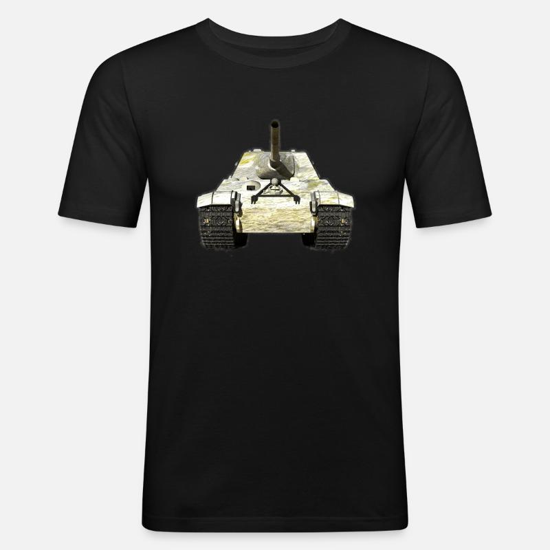 Panzer - Männer Slim Fit T-Shirt - Schwarz