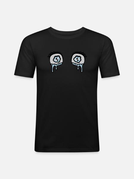 Comic Eyes Tears Sad - Men's Slim Fit T-Shirt - black