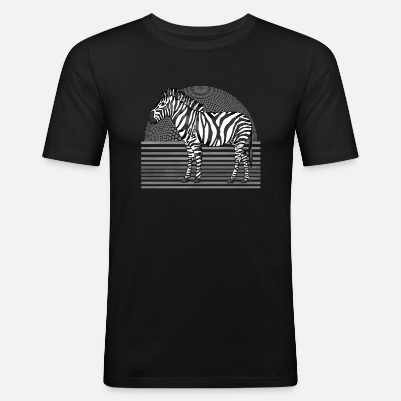 Zebra - Männer Slim Fit T-Shirt - Schwarz