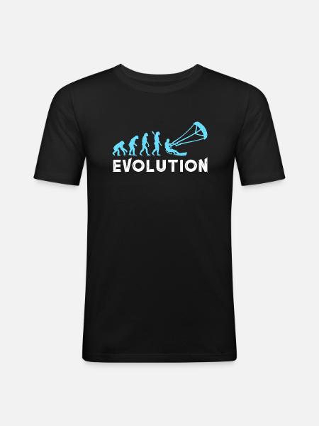 Evolution Kitesurf | Design pour Kitesurfer - T-shirt près du corps Homme - noir