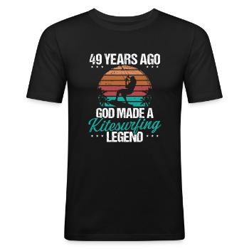49 Birthday Kitesurf Legend Kiteboard 49 Year Old - Männer Slim Fit T-Shirt - Schwarz - Vorne - Nik (191cm)