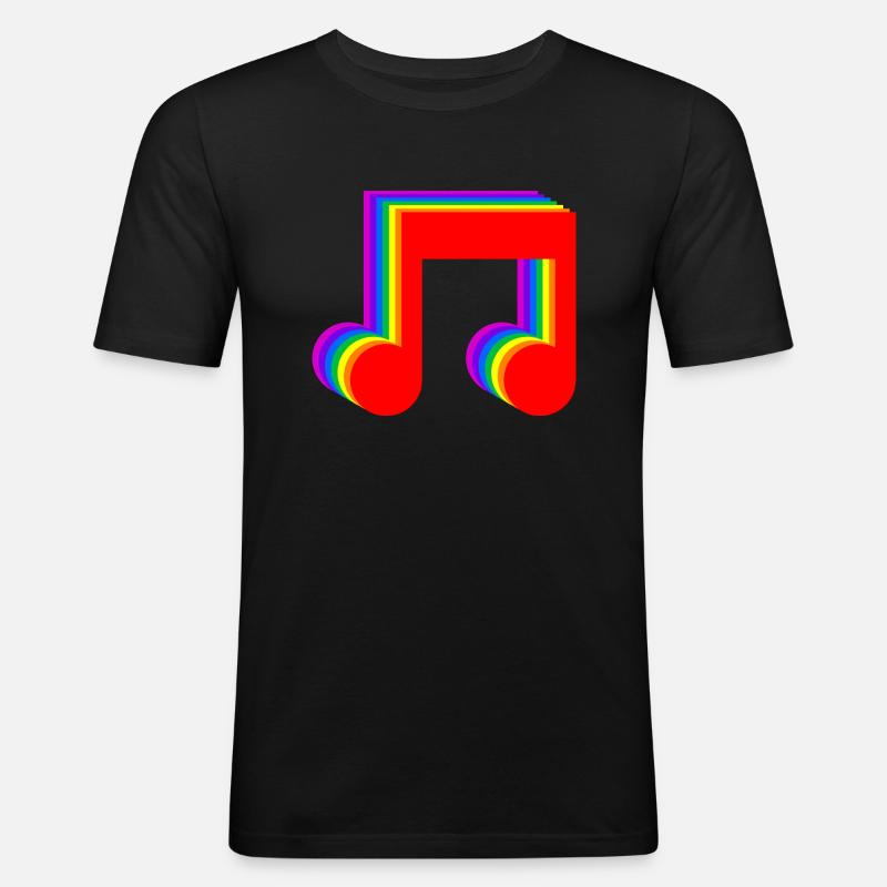 Musical Rainbow Notes - Men's Slim Fit T-Shirt - black