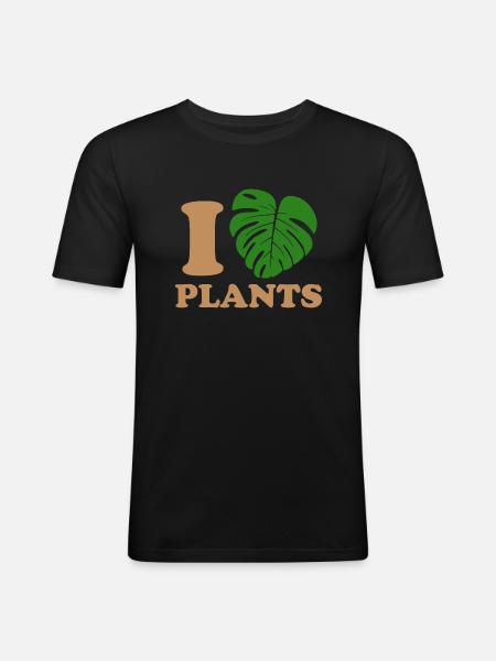 fall plants - Men's Slim Fit T-Shirt - black
