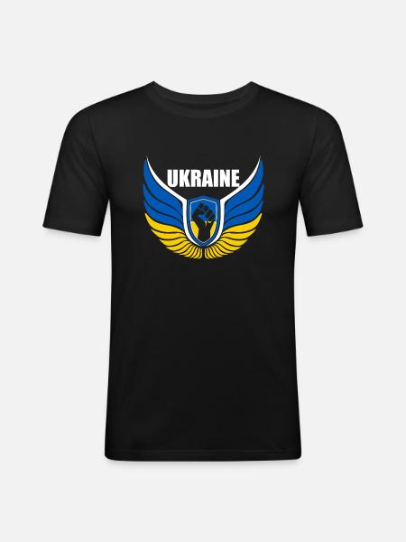 Ukraine Logo - Men's Slim Fit T-Shirt - black