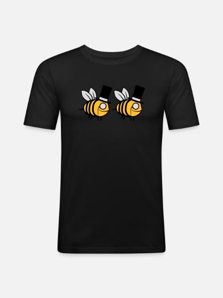 Team Cylinder Hat Bees - Men's Slim Fit T-Shirt - black