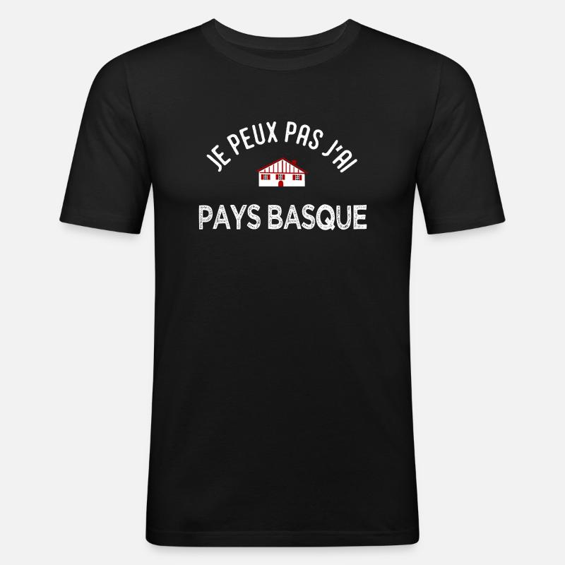 je peux pas j ai pays basque cadeaur pour basque - T-shirt près du corps Homme - noir
